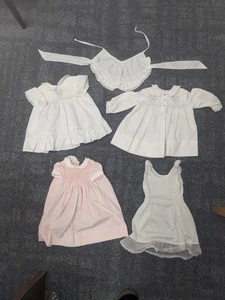 Vintage girl Polly Flinders dress lot with bonnet and bonus slip. 12-28 months. - Picture 1 of 14