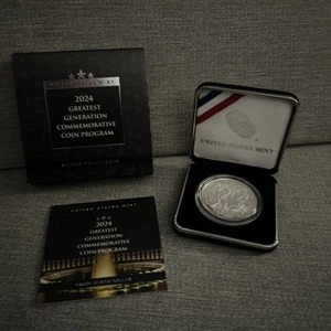2024 Greatest Generation Commemorative Coin Proof Silver Dollar - Picture 1 of 4