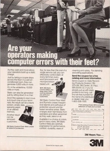 Tappetini 3M Stampa Originale Pubblicità 3M Controllo Statico Sicurezza Ufficio 1982 - Foto 1 di 1