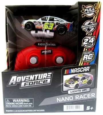 Nano Racer RC Car #63 Grey ~ Nascar Adventure Force ~ Radio Control Fun - Image 1 of 4