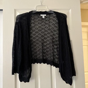 Dress Barn Black Lacy/Net Style Cardigan Size 18/20 - Picture 1 of 8