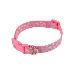 Collar de perro Vibrant Life XS rosa estampado de guepardo reflectante ajustable cuello de 6"-9" - Imagen 1 de 17