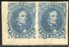 CSA #4 Mint PAIR - 1862 5c Blue ($625)