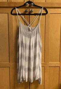 Copricostume da bagno Elan donna 3X grigio e bianco con spalline spaghetti - Foto 1 di 5