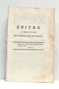 LIVRE ANCIEN EPÎTRE M. DE RIVAROL XIMENEZ REMPLI EN PARTIE MANUSCRIT 1788 - Imagen 1 de 4