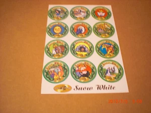 SNOW WHITE JAM CAPS POGS STILL ON CARD INTACT and RARE - Picture 1 of 3