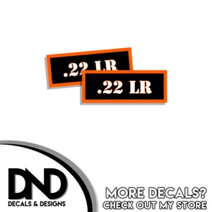 .22 LR Munition Dose Aufkleber Pistole Munition Box Schusswaffe orange Aufkleber ODER - 2er-Pack - Bild 1 von 2