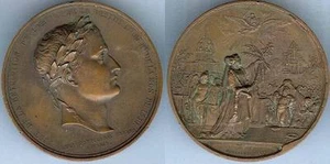 Médaille de table - NAPOLEON I° retour cendres aux invalides 1830 cuivre+ main - Picture 1 of 1