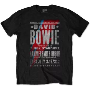CAMISETA DAVID BOWIE Hammersmith Odeon NUEVA S M L XL XXL mercancía oficial de la banda - Imagen 1 de 1