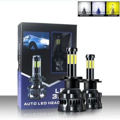 Pairs H1 H3 H7 H11 9005 9006 ... Car LED Bulbs Brighter 10000LM 3000/6000/8000K - Image 1 of 4