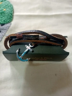 abercrombie fitch手链-棕色皮革双裹身手链 — 第 1/4 张图片