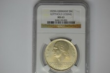 Germany, Weimar Republic: 1929-A 5 Mark- NGC MS-63