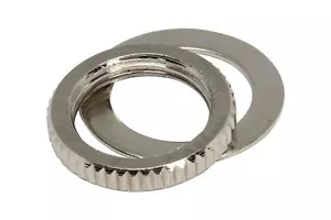 Kippschalter Mutter & Waschmaschine US Feinrändel für Switchcraft Kippschalter - Nickel - Bild 1 von 1