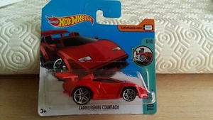 2017 HOT WHEELS - LAMBORGHINI COUNTACH RED SHORT CARD 1/64 APROX *NUOVO* - Foto 1 di 4