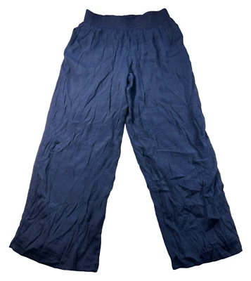 JM Collection Palazzo Pants Womens size Medium Blue Pull on Wide Leg New Pockets - Image 1 of 4
