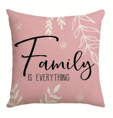 1 pieza, funda de almohada floral Farmhouse Pink Home Sweet Home, 18x18 Foto 1 de 4