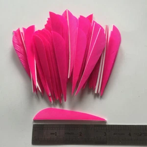 50PCS 3inch Pink Parabolic Vanes Fletches Feathers Fletching RW LW - Picture 1 of 6