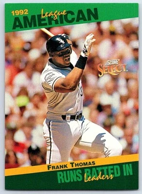 1993 Score Select Stat Leaders Frank Thomas Chicago White Sox #33 - Image 1 of 2