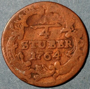 German States COLOGNE 1/4 Stuber 1764 Maximilian Friedrich KM# 161 - Picture 1 of 2