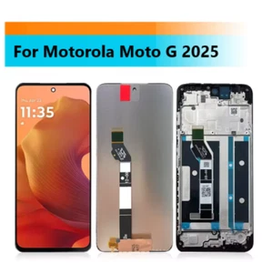 Ecran LCD vitre tactile numériseur assemblé pour Motorola Moto G 2025 remplacement - Photo 1/1
