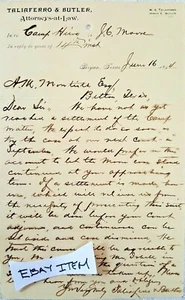 1894 ABOGADO DE CARTAS BRYAN, TX TALIAFERRO & MAYORDOMO W.G. TALIAFERRO JAMES MAYORDOMO - Imagen 1 de 1