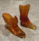 Fenton Amberina Orange Daisy Button Cat Head Art Glass Boot Shoe Hob knob USA