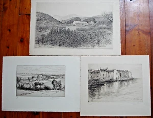 3 GRAVURES XIXème - EUGÈNE DELATRE- SIGNÉES NUMÉROTÉES - Bild 1 von 9