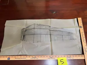 #5 ARCHITEKTENZEICHNUNG HARRY HOLMES BRUCE SELLERY A1A 1960 LLOYD WRIGHT - Bild 1 von 4