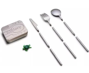 Outlery Portable Stainless Steel Travel Cutlery Set Eco-Friendly Reusable Silver - Picture 1 of 5