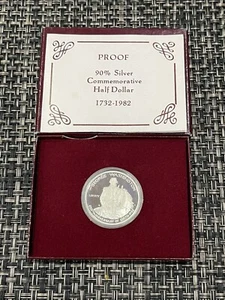 1982 - S George Washington 250th Commemorative Half Dollar - 90% Silber U.S. Münze - Bild 1 von 6