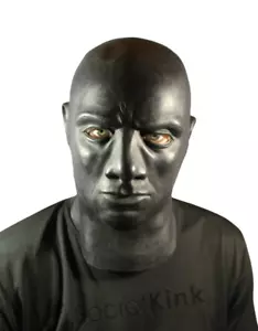 BLACK LATEX HOOD THICK HEAVY RUBBER MASCULINE GIMP FETISH ANATOMICAL MALE MASK - Picture 1 of 10