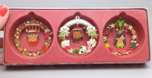 Island Heritage Metal Die Cut Christmas Ornaments Hawaii Holiday Hula Set of 3 - Picture 1 of 6