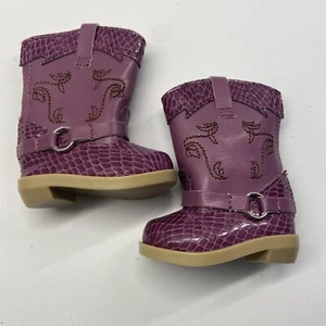 American Girl Puppe Nicki lila Ranch Cowgirl Stiefel Schlangenleder Muster - Bild 1 von 7