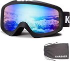 Karsaer Ski 7.2 x 3.7 inches, Matte Black Frame Green Mirrored Lens Vlt 18% 
