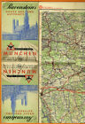 Stara mapa Ravenstein Auto Road Mapa Monachium Alpy Salzburg 1950