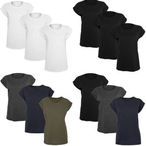 Build your Brand Ladies Extended Shoulder T-Shirt 3-Pack Ladies Extra Long - Imagen 1 de 47