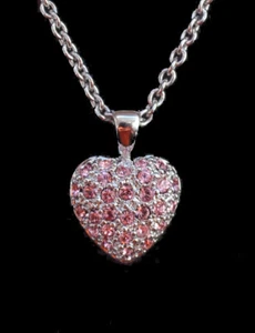 Halskette Herz Weihnachtsgeschenk wertige Zirkonia Kette Damen Modeschmuck Neu - Bild 1 von 3