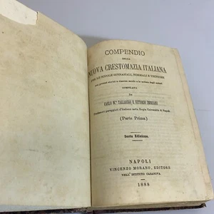 Compendio di nuova Crestomazia Italiana di Tallarigo e Imbriani 1888 parte prima - Imagen 1 de 7
