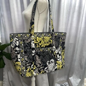 Vera Bradley Large Tote Bag-Yellow, Gray, White, Black - Picture 1 of 17