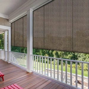 Brown Roll up Shade Roller Curtain For Patio Porch Pergola Balcony Yard Outdoor - Picture 1 of 10