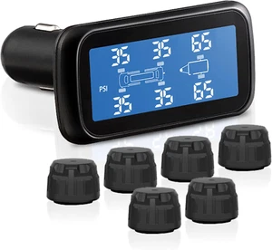 Elinz Tyre Pressure Monitoring System with 6 External Waterproof Sensors Trai... - Picture 1 of 12