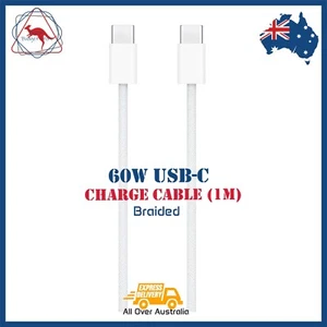Apple 60W USB-C to USB-C Charge Cable (1M) | For iPhone MacBook iPad All Series - Picture 1 of 4