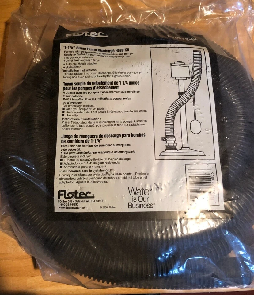 KIT MANGUERA DESCARGA BOMBA SUMIDERO FLOTEC FP0012-6F 1-1/4" Foto 1 de 1