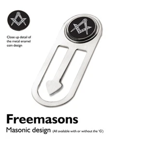 Masón Masónico NEGRO Plata Brillante LIBRO MARCA, Esmalte Elevado Motivo Moneda - Imagen 1 de 3