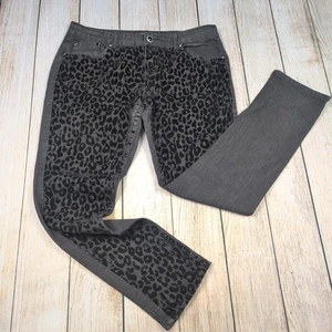 Jane Doe Y2K black Leopard Print Denim Jeans Women's Size 13 - Picture 1 of 8