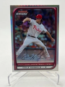 2008 BOWMAN CHROME COLE HAMELS #12 REFRACTOR SP PHILADELPHIA PHILLIES - Picture 1 of 1