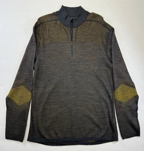 Smartwool Intraknit Pullover Men XXL Brown Quarter Zip Base Layer Merino Stretch - Picture 1 of 7