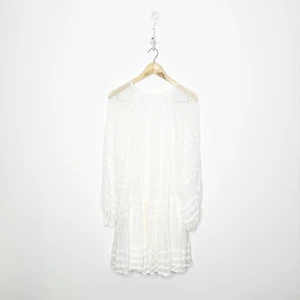 MAGALI PASCAL Amaia abito a trapezio a strati bianco trasparente maniche blusa donna S - Foto 1 di 8