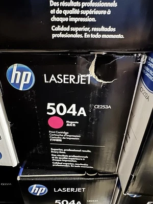 HP CE253A Magenta 504A Toner Cartridge Genuine SEALED BOX - image 1 of 2