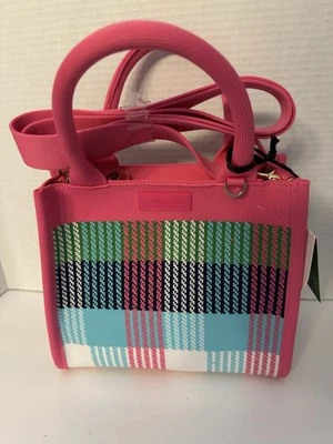 New Kate Spade x Target Pink Plaid Knit Crossbody Bag Handbag Purse Tote - Image 1 of 4
